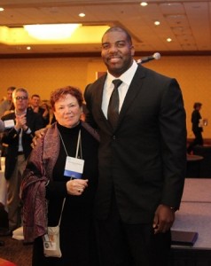 WA Charters interim CEO Marta Reyes-Newberry introduces Seahawks Russell Okung_Low Res
